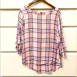 🎒Pink Republic Pink Plaid Comfy Shirt
